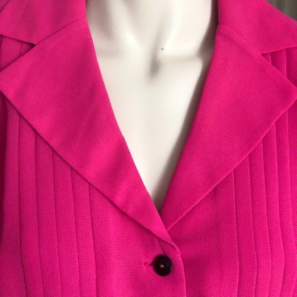 Danny and Nicole sheer dark pink blouse jacket shacket short sleeves Size 14 - Picture 5 of 11